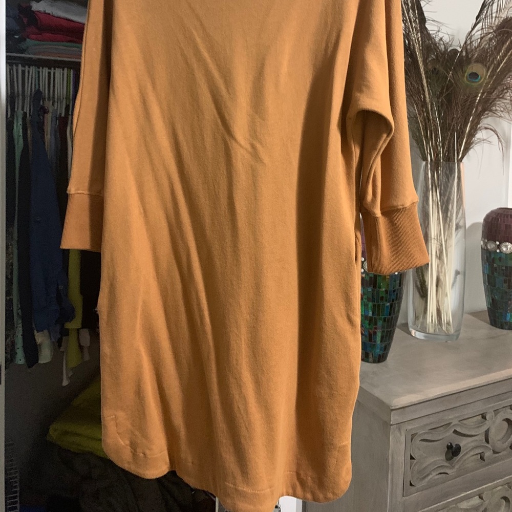 Rust Off Shoulder Dress - Picture 2 of 2